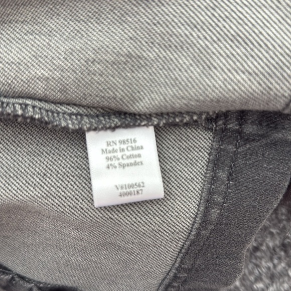 Coldwater Creek Knit Denim Jean Jacket Grey Soft Stretch Snap Petite Large PL - Picture 9 of 9
